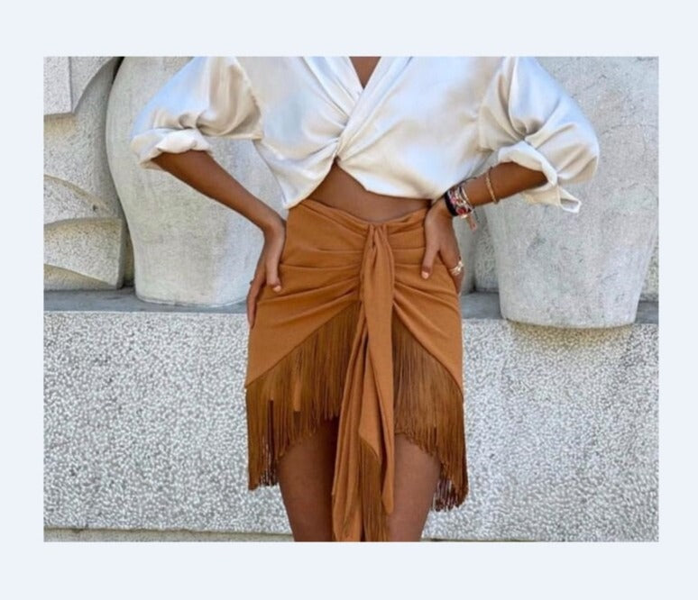 Tan skirt with clearance tassels