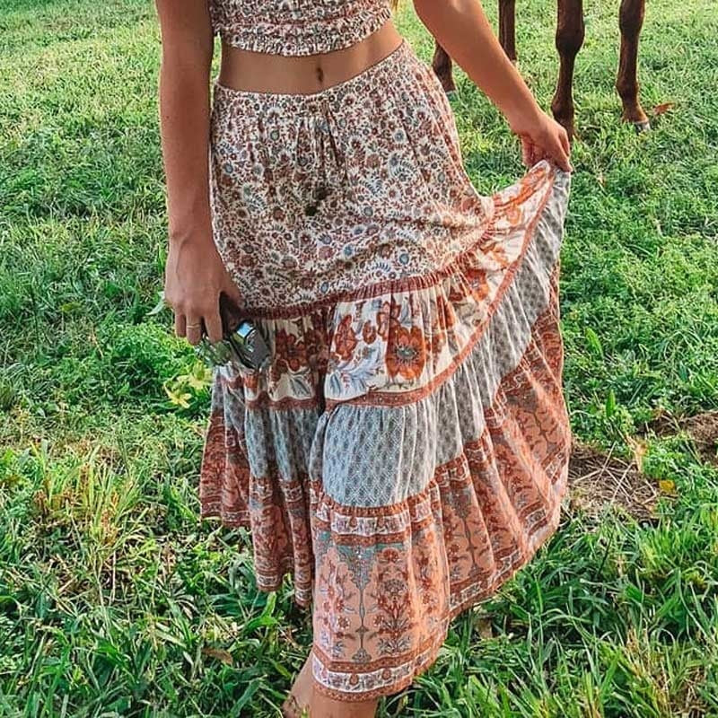 Boho Print Maxi Skirts -multiple colours Skirts Love that Boho