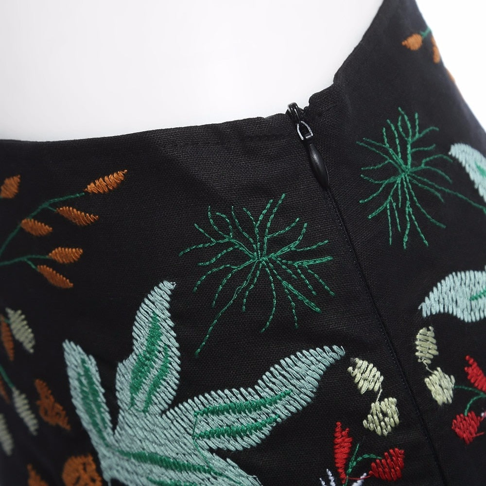 Embroidered Tribal Mini Skirt