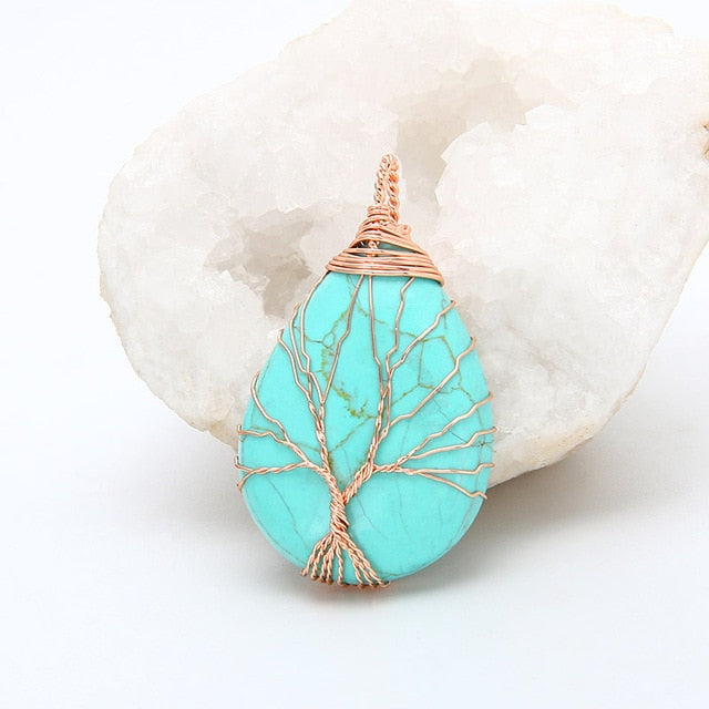 Tree of Life Wrapped Pendant necklaces
