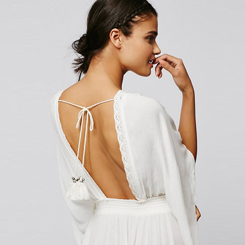 Backless Bohemia Flowing Maxi Dress