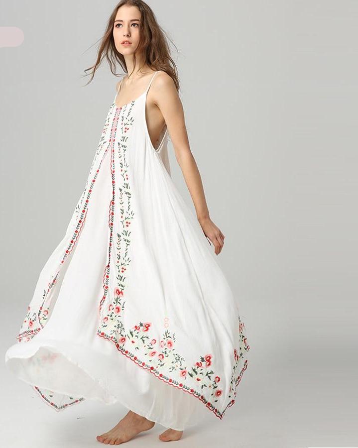 White embroidered maxi dress | Love that Boho