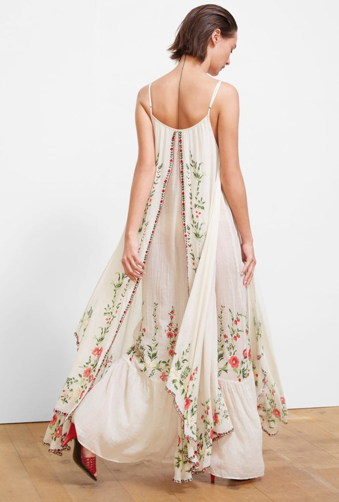 White embroidered maxi dress
