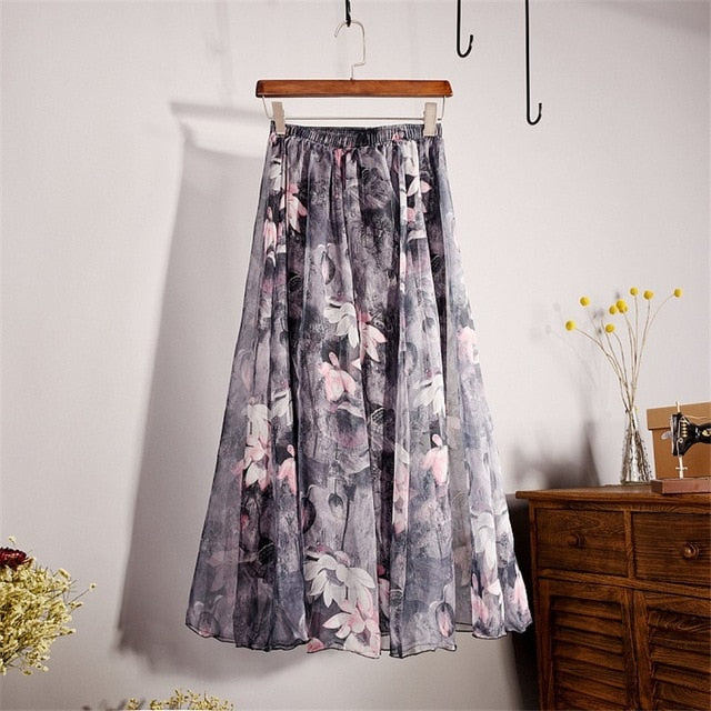 boho maxi skirt , floral maxi skirt