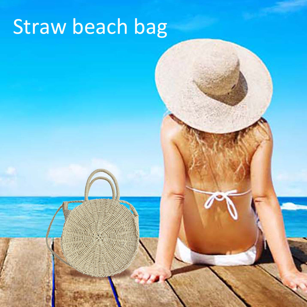 Outdoor Beach Straw Braided Woven Beach Bag