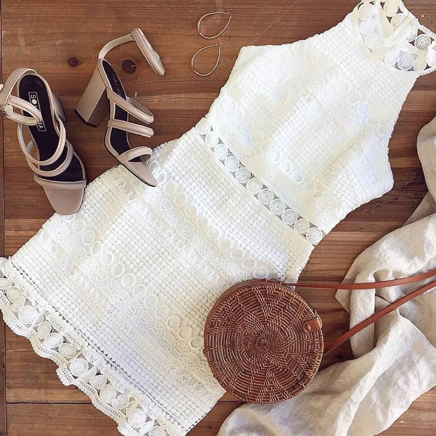 chinese dress ladies White cut out Lace Dress | White lace mini dress | Love that Boho