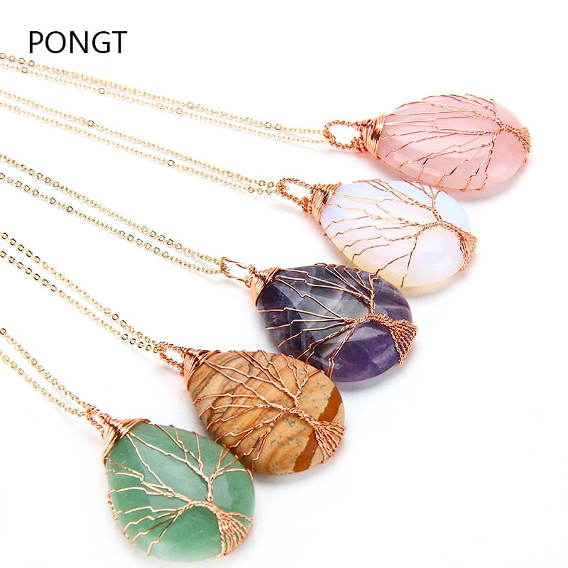 Tree of Life Wrapped Pendant necklaces