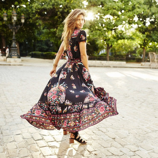boho gypsy dress LINEN WRAP DRESS kayame Gypsy Wrap Dress Hippie Dress Boho Maxi Dress Boho Summer Dress Elf Dress Blue Blue Tie Dye Dress