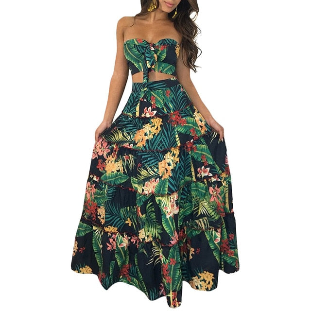 Two Piece Bandeau Maxi. Love that Boho