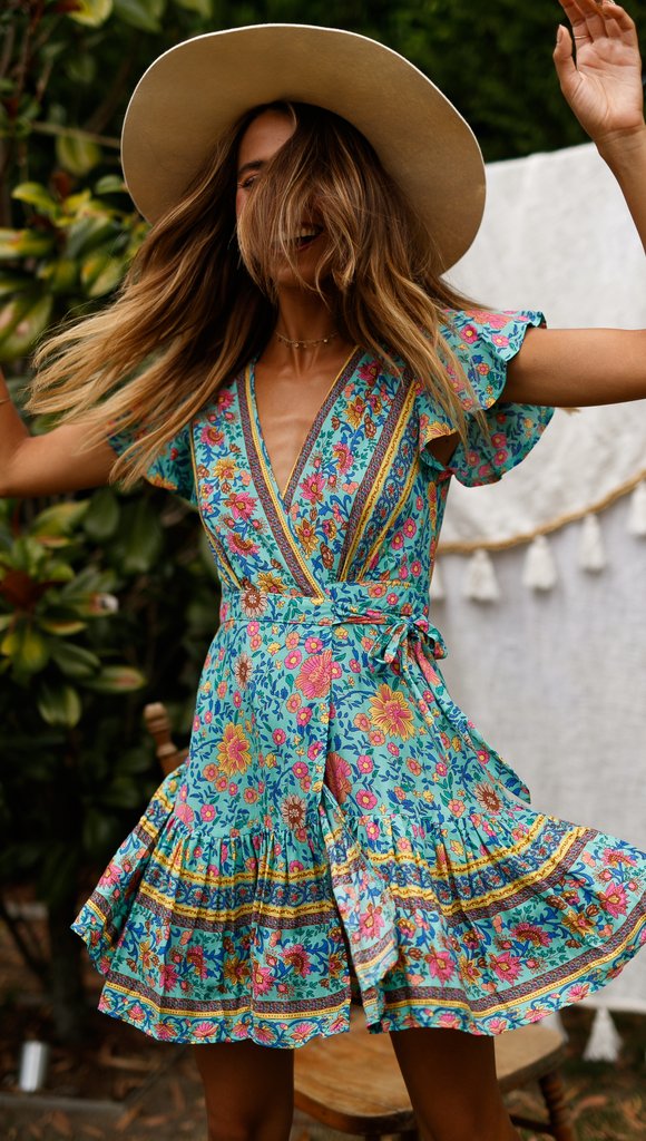 Multi Printed Ruffle Mini Dress | Love that Boho