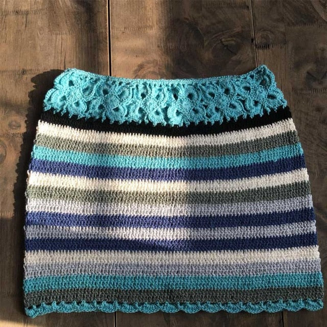 Mini Stripe Crochet Skirts