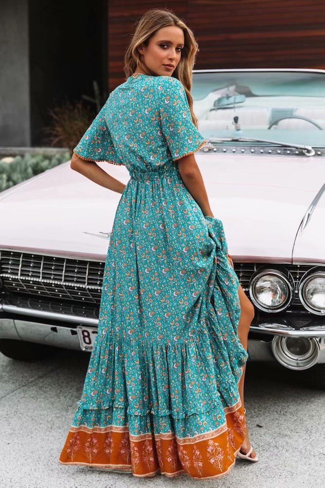 batwing boho maxi dress