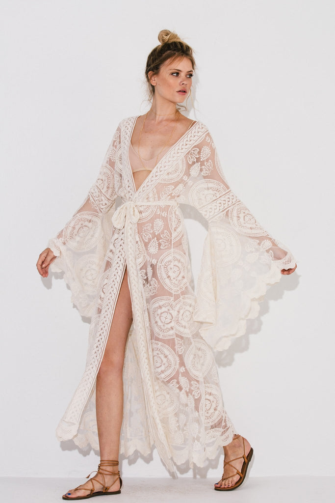 Batwing White Lace Kimono Dress. Love that Boho | Love that Boho Batwing White Lace Kimono Dress. Love that Boho | Love that Boho