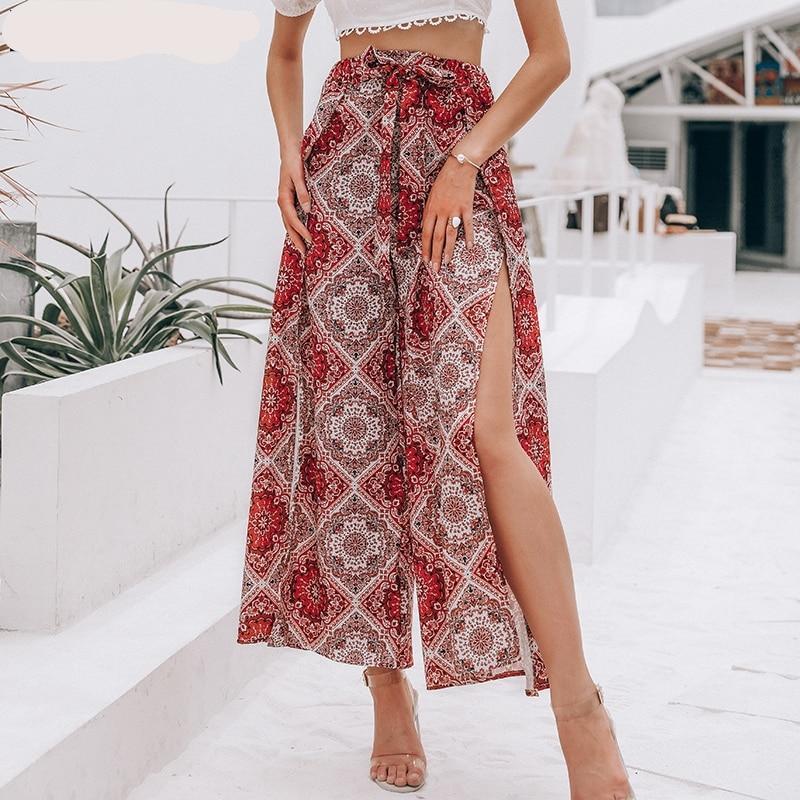 Palazzo Pants Red Capris Outfit Wide Leg Spit Capri Pants Love