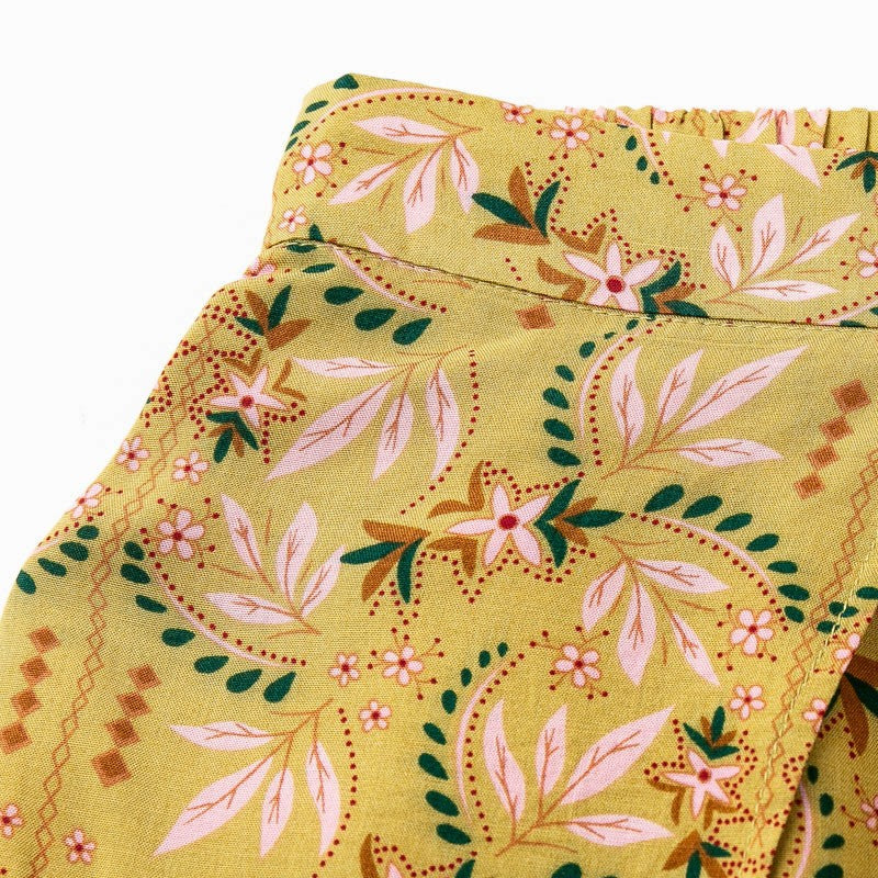 High Waist Vintage Split Floral Pants