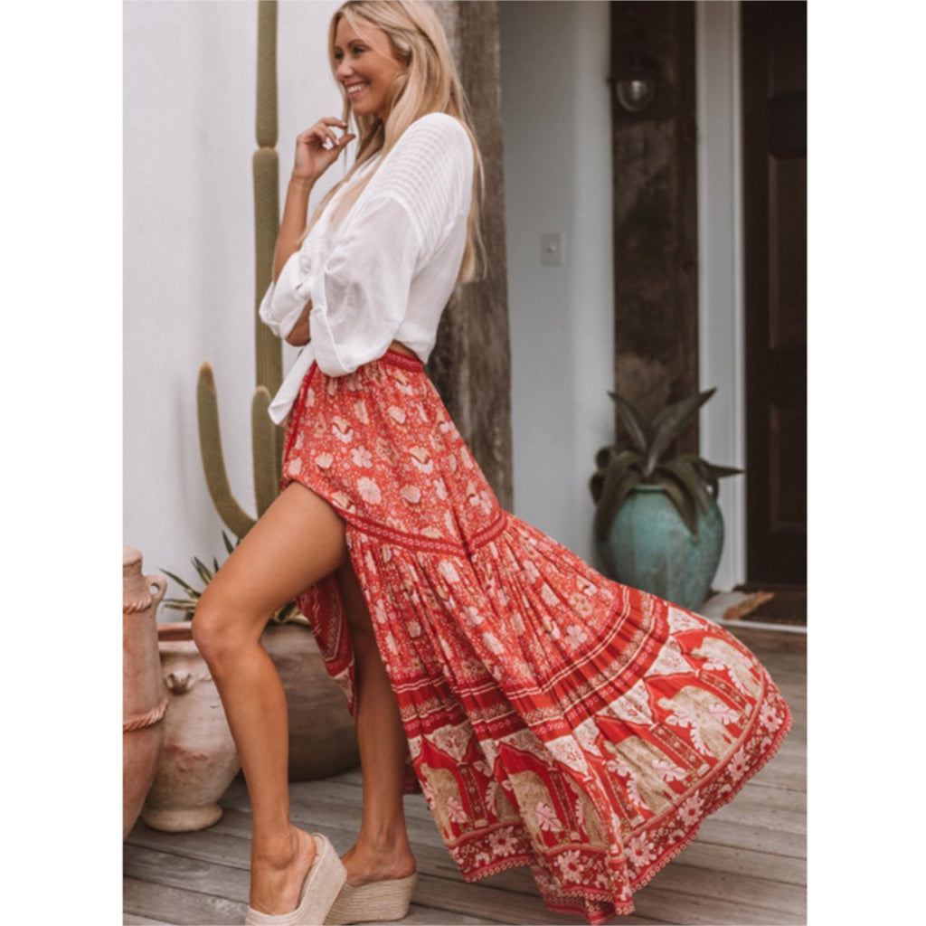 Boho Floral Maxi Skirt