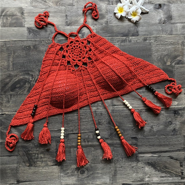 Tassel Crochet Crop / Bikini Top