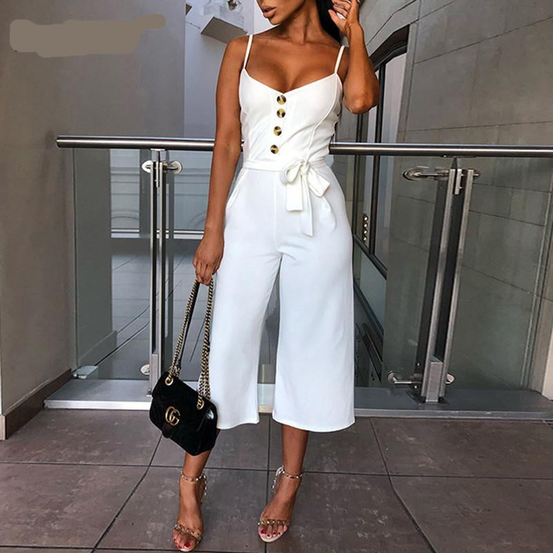 white jumpsuit / white jumpsuit with buttons / White boho Jumpsuit