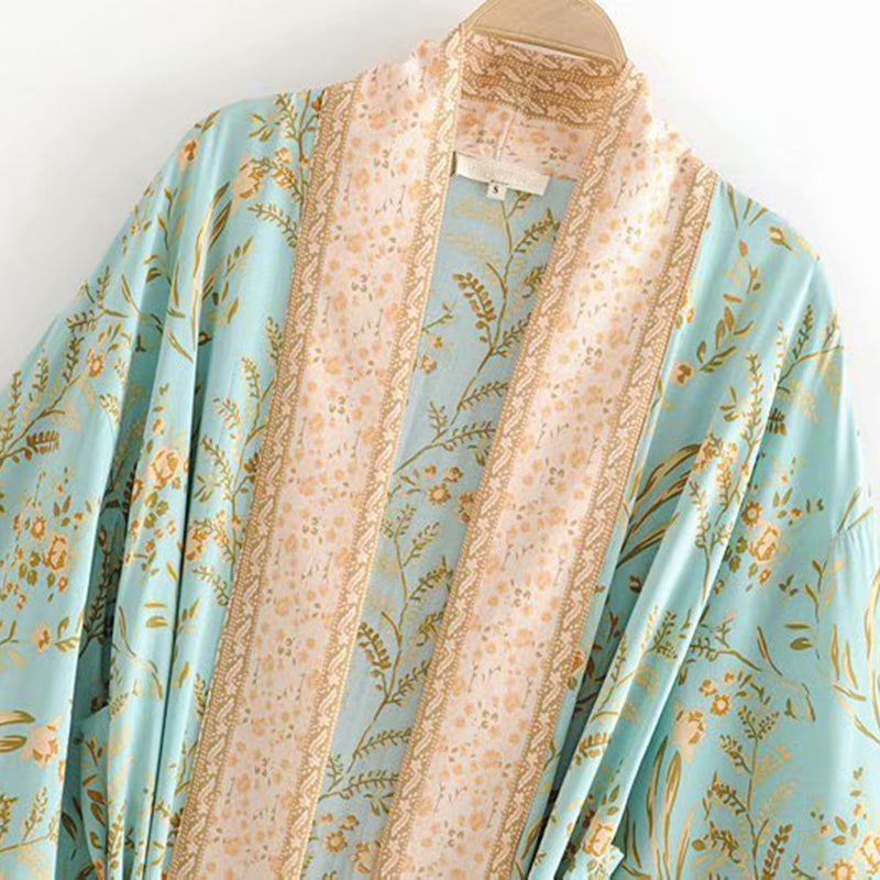 Boho Chic Turquoise Kimono