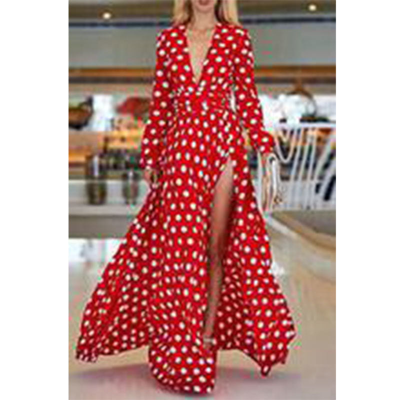 Polka Dot Runway Dress - Red or Brown